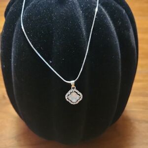 Paparazzi Silver and White Pendant Necklace